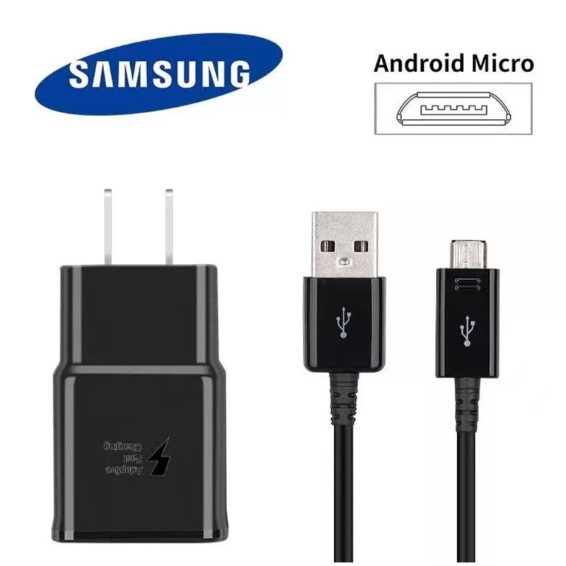 ชุดชาร์จซัมซุง S4 หัวชาร์จ+สายชาร์จ Micro USB Samsung ของแท้ รองรับ รุ่นS4 Edge S5 JQ J7 J5 J3 J1 A8 A7 A5 A3 E7 Note4/5
