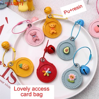 [LLDPT] Cute PU Leather Keychain Protective Case Door Lock Access Control Tags Card Bag Key Tag Ring NEW