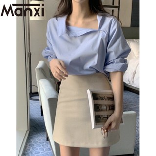 Manxi เสื้อแขนยาวผญ ใส่เดินทาง ใส่สบายๆ ใส่สบายๆ A25K00O