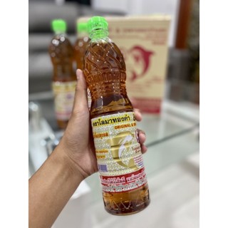 น้ำปลาแท้ ตราโลมาทองคำ &amp; กุหลาบ แพ็ค 3 ขวด (700 ml./ขวด) หอม ไม่คาว เค็มน้อย ซื้อ 12 ขวด ฟรี! กระเป๋าผ้า 1 ใบ