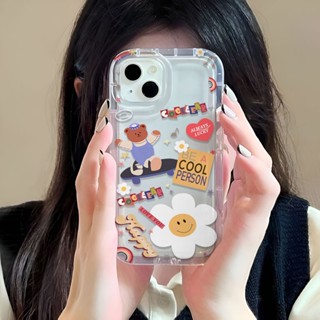 เคสโทรศัพท์มือถือ ลายดอกไม้ หมีน่ารัก สําหรับ iphone 14promax 11 13 12 7Plus 6 6s XR X XS Max