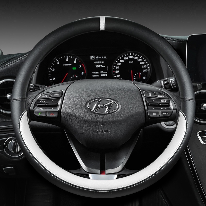 พวงมาลัยรถ 38 ซม.สําหรับ Hyundai i30 Creta Tucson ix35 Solaris Elantra Santa Fe Kona i40 Palisade อุ