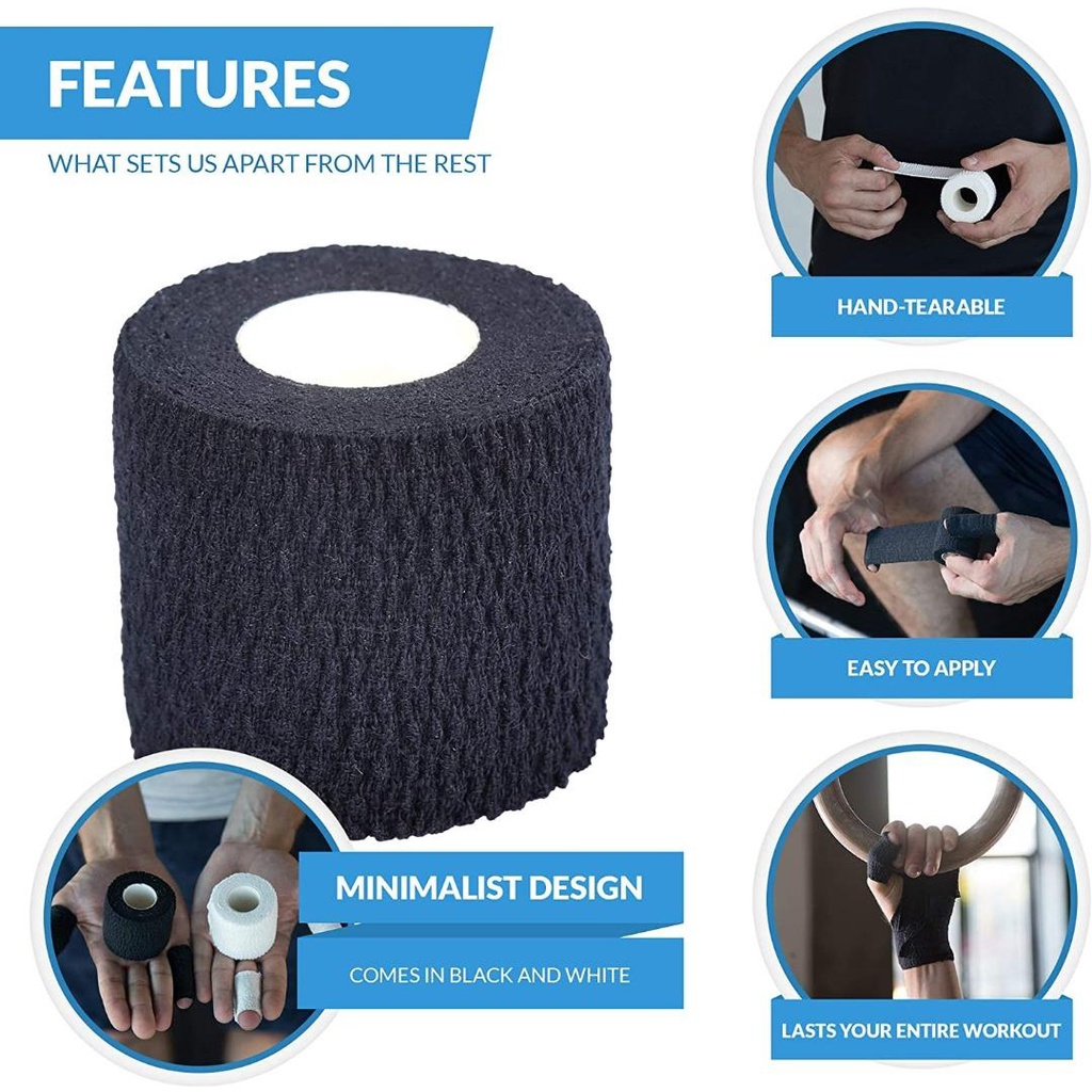 Oly Grip: ยกน้ําหนัก Thumb Hook Grip Cotton Tear Stretch Tape (6 ม้วน) – เก็บนิ้วและมือปลอดภัยระหว่างออกกําลังกาย ราคา ถูกที่สุด ดีลบีเคเค แกลเลอรีภาพที่ 5