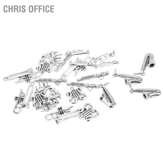 BChris Office จี้อัลลอย รูปเครื่องดนตรี ขนาดเล็ก สําหรับทําเครื่องประดับ สร้อยข้อมือ Diy 24 ชิ้น