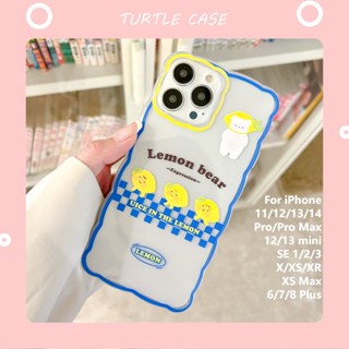 [ขายส่ง] เคสป้องกัน ลายเลม่อน คลื่นใหญ่ สําหรับ Apple iPhone 14131211 Promax XS XR xsmax se2020 678plus Mini เคสการ์ตูน