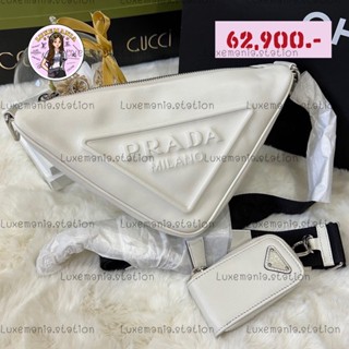 👜: New!! Prada Triangle Leather in White‼️ก่อนกดสั่งรบกวนทักมาเช็คสต๊อคก่อนนะคะ‼️