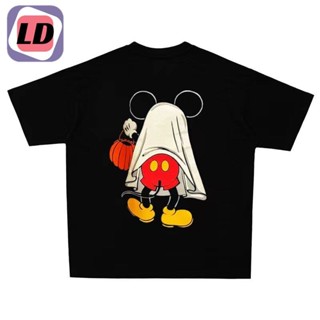 LD HALLOWEEN MICKEY MOUSE เสื้อยืดพิมพ์ลายเสื้อยืดผ้าคอตตอล เสื้อยืดเท่ห์ๆ เสื้อยืดเเฟชั่น
