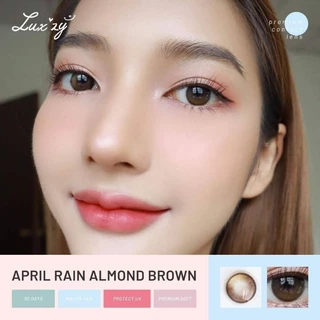 คอนแทคเลนส์🌈April Rain🌈 Almond Brown / Black (Luxzylens) ขนาดกลาง💖