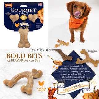 Nylabone Gourmet ของเล่นขัดฟันสัตว์เลี้ยง Wishbone