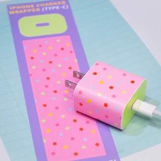 Charger wrapper TYPE-C/USB-5W/USB-C(20W) (Little Twinkles star) สติกเกอร์ติดหัวชาร์จ