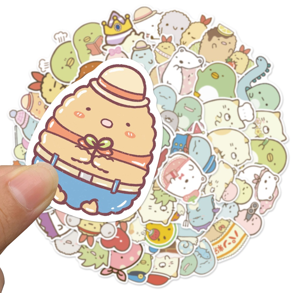 พร้อมส่ง ซุมิกโกะ Sumikko Gurashi（すみっコぐらしSTICKER สติกเกอร์กันน้ำรูปแบบที่แตกต่างกัน 50pcs