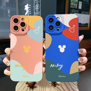 เคสป้องกันโทรศัพท์มือถือ ขอบสี่เหลี่ยม ลายมิกกี้ มินนี่เมาส์ สําหรับ iPhone 14 Plus 13 Pro Max 12 iPhone 11 XR 8 7 SE 2022