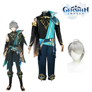 Genshin Impact Al Haitham Cosplay Costume Carnival Uniform Wig Anime Halloween Costumes Men Game