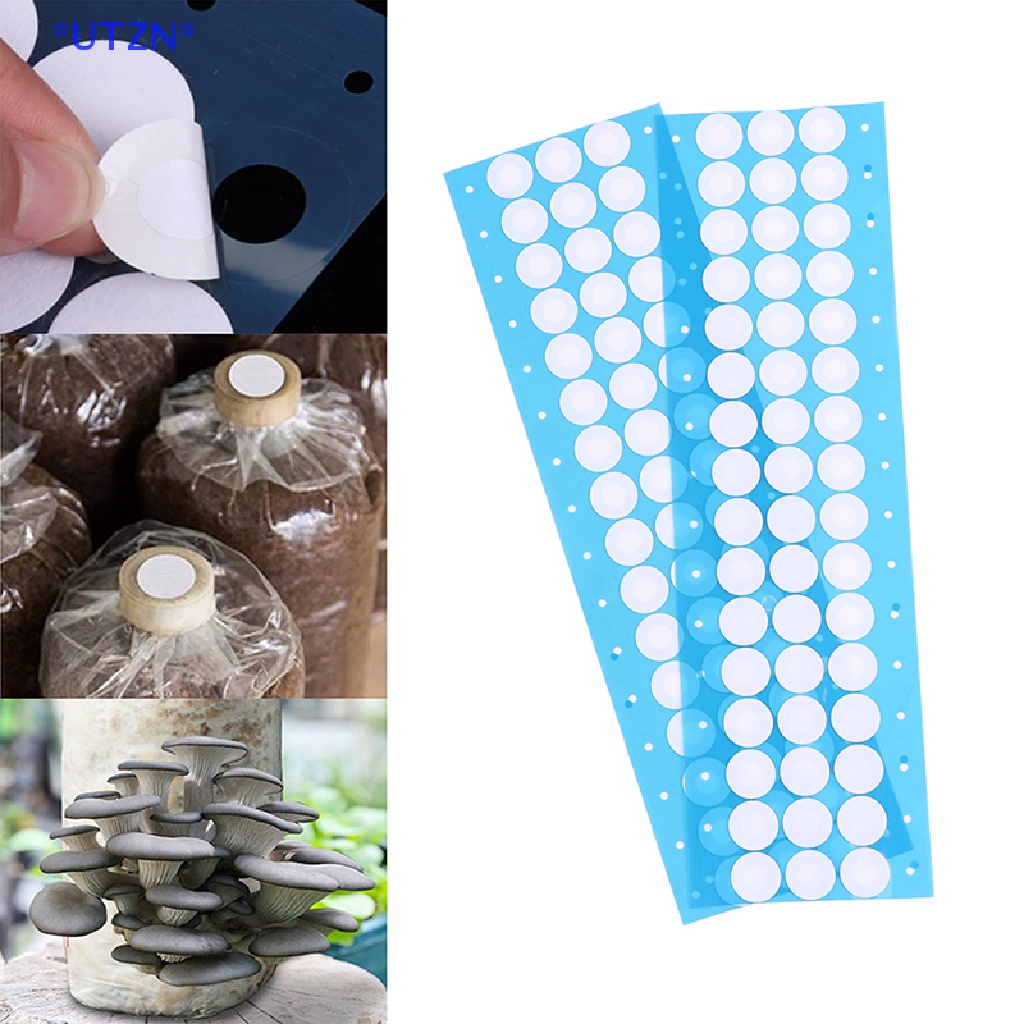 UTZN> 48Pcs/sheet 20mm Synthetic Filter Paper Sticker For Under Wide Mouth Jar Lid Mushroom Cultivation Supplies new