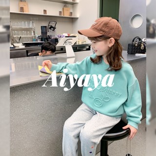 Aiyaya ชุดกันหนาวเด็ก เสื้อผ้าเด็กผู้หญิง เสื้อผ้าแฟชั่นเด็กผู้หญิง เสื้อกันหนาวสไตล์เกาหลี รูปแบบหมี（405）