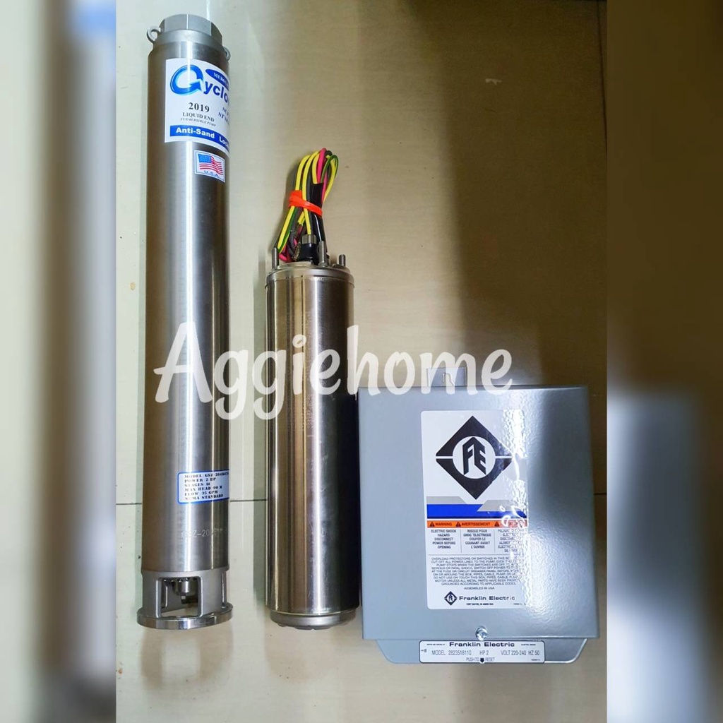 Franklin ปั๊มบาดาล Electric รุ่น GSZ-103508CYC (1.5นิ้ว / 1HP / 8 ใบพัด) ลงบ่อ 4นิ้ว Max Head 51เมตร