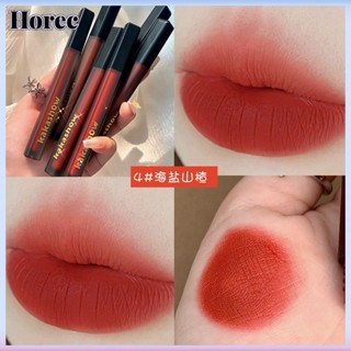 Horec สีดำซาตินลิปเคลือบกำมะหยี่เคลือบลิปเคลือบ ลิปสติกสีขาวชุ่มชื้นไม่ง่ายที่จะจุ่มถ้วยลิปกลอสีดำผ้าไหมเคลือบริมฝีปาก