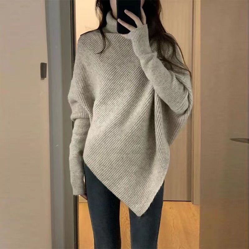 【สินค้าพร้อม】 เสื้อกันหนาว คอเต่า ผ้าถัก ทรงหลวม สไตล์เกาหลี แฟชั่นฤดูใบไม้ร่วง และฤดูหนาว สําหรับผู้หญิง 2024