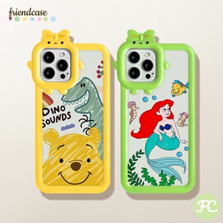 เคสโทรศัพท์มือถือแบบนิ่ม TPU กันกระแทก ลายการ์ตูนไดโนเสาร์ดิสนีย์ หมีพูห์ ลิตเติ้ลมอนสเตอร์ นางเงือกน่ารัก สําหรับ iPhone 11 14 13 12 Pro Max 8 7 6 6S Plus XR X XS Max SE 2020