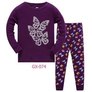 L-HUGX-074 ชุดนอนเด็กแนวBaby G สีม่วงผีเสื้อ