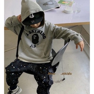 (ใส่โค้ด INCSL33 ลดเพิ่ม 50%) เสื้อกันหนาวสีเทา Bathing APE Hoodie