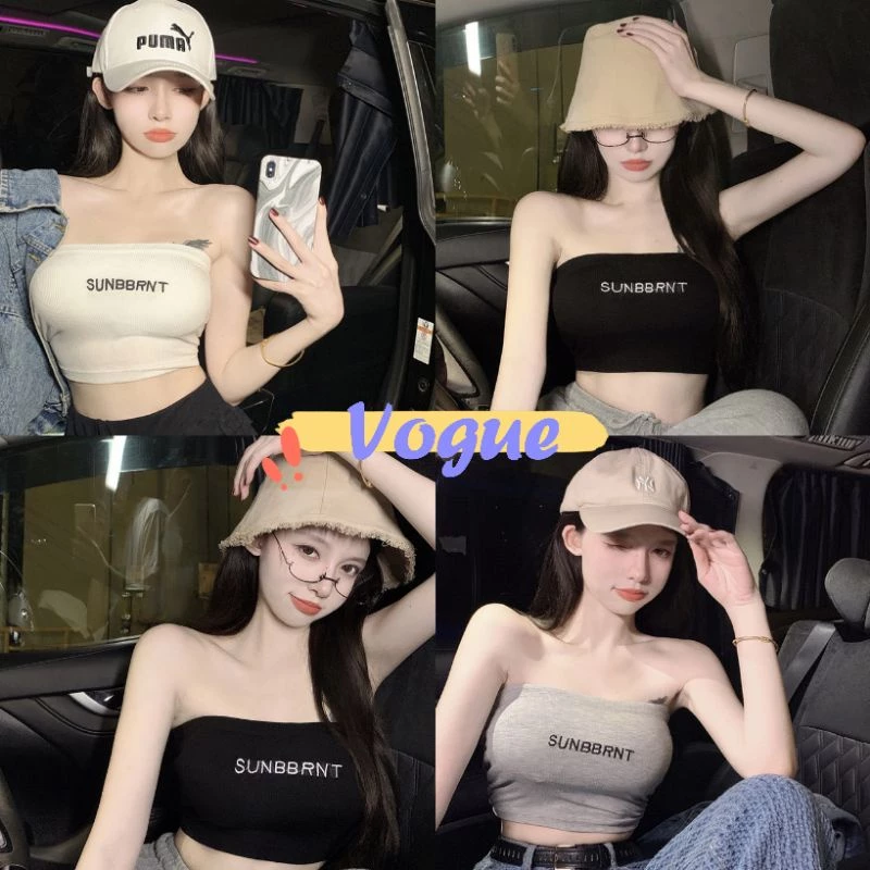 Vogue🌟พร้อมส่ง🌟 เกาะอกพรมไหม (มีฟองน้ำ) ผ้านิ่มใส่สบายมาก (FY4832) -H