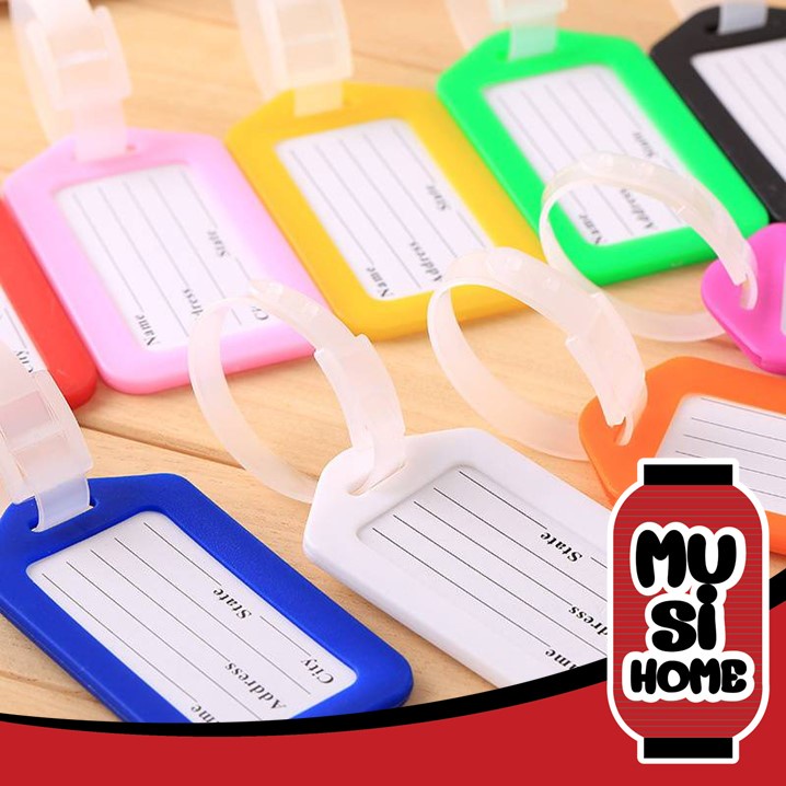 MUSI.HOME【ราคาถูก】ป้ายห้อยกระเป๋าเดินทาง แท๊กห้อยกระเป๋า ป้ายชื่อกระเป๋า มีสายคล้องซิลิโคน เขียนได้ name tag LOWM V59