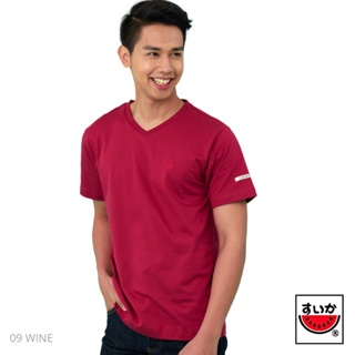 แตงโม (SUIKA) - เสื้อแตงโม คอวี คอกลม ORIGINAL T-SHIRTS สี 09.WINE