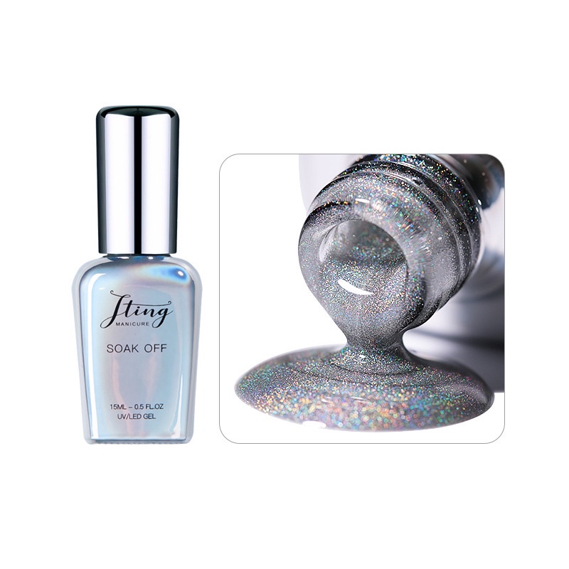 สีเจลทาเล็บโฮโลแกรม *jting* สี Holographic galaxy 9D สีเจล hologram สีลูกแก้ว โฮโลแกรม 15ml ทาทับสีอะไรก็ได้
