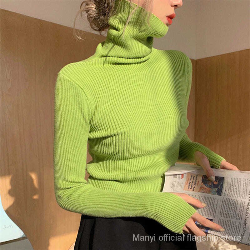Rophie เสื้อไหมพรมคอเต่าเพิ่มความหนาฤดูหนาว 2022 เสื้อกันหนาวใหม่ bottoming แฟชั่นป่าแขนยาว SC8633