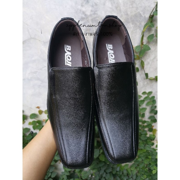 รองเท้าคัชชูผู้ชาย baoji แท้ รุ่นหัวเรียว รองเท้าหนังใส่เรียน ใส่ทำงาน sz. 39-47
