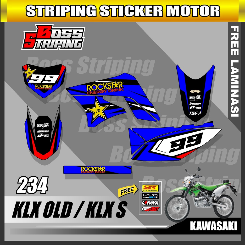 สติ๊กเกอร์แถบ สติ๊กเกอร์ สติ๊กเกอร์ Variations KLX S / KLX 150 OLD / KLX 150 OLD Semi Fullbody Cool 