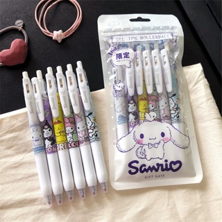 SANRIO ชุดเครื่องเขียน ปากกาเจลลี่ ลายการ์ตูน Kuromi Melody น่ารัก สีสันสดใส สําหรับนักเรียน จํานวน 6 ชิ้น