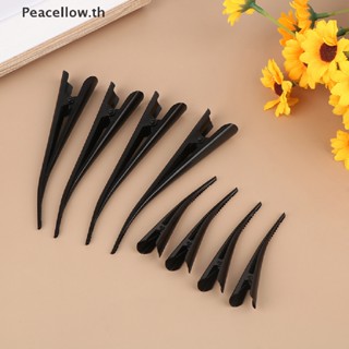 Peacellow กิ๊บติดผมโลหะ รูปปากเป็ด ดอกไม้ แบบกลวง ยาว 12.5 ซม. สีดํา สําหรับร้านทําผม 4 ชิ้น