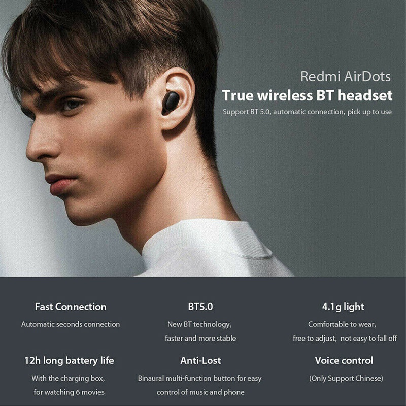 ใหม่ TWS หูฟังบลูทูธไร้สาย สเตอริโอ สําหรับ Xiaomi Sport Earbuds Mcrophone พร้อมกล่องชาร์จสมาร์ทโฟน