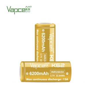 ถ่านชาร์จVapcell INR26650 K62 6200mAh ของแท้ เช็คโค๊ตได้