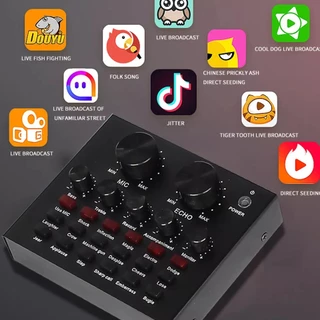 ซาวด์การ์ดเสียง V8 Sound card มีบลูทูธ เกรดA ซาวด์การ์ดเสียงV8 อุปกรณ์สตรีมเมอร์ อุปกรณ์ทำเพลง
