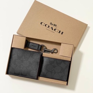 Coach Boxed 3 In 1 Wallet Gift Set In Signature Canvas #กปตชาย