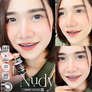 ร้านเลนส์สวยคอนแทค Wink รุ่น Mini Nudy /สี  Gray เทา นำเข้าจากเกาหลี มี อย.ไม่มีค่าสายตา(แฟชั่นสุดHit ขายดี)