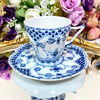 Royal Copenhagen Blue Fluted Full Lace Devil Teacup ถ้วยชา ถ้วยกาแฟ