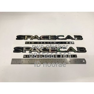 สติ๊กเกอร์ดั้งเดิมติดกระจกแค็ป ISUZU  DRAGON ปี2000-2001 คำว่า  SPACECAB ฟอยเงา 1ชุด มี2ชิ้น