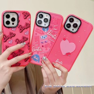 Casetify เคสโทรศัพท์มือถือแบบนิ่ม ใส กันกระแทก ลายโลโก้บาร์บี้ Mania สําหรับ iPhone 14 13 12 11 Pro XR IX XS MAX 7 8Plus