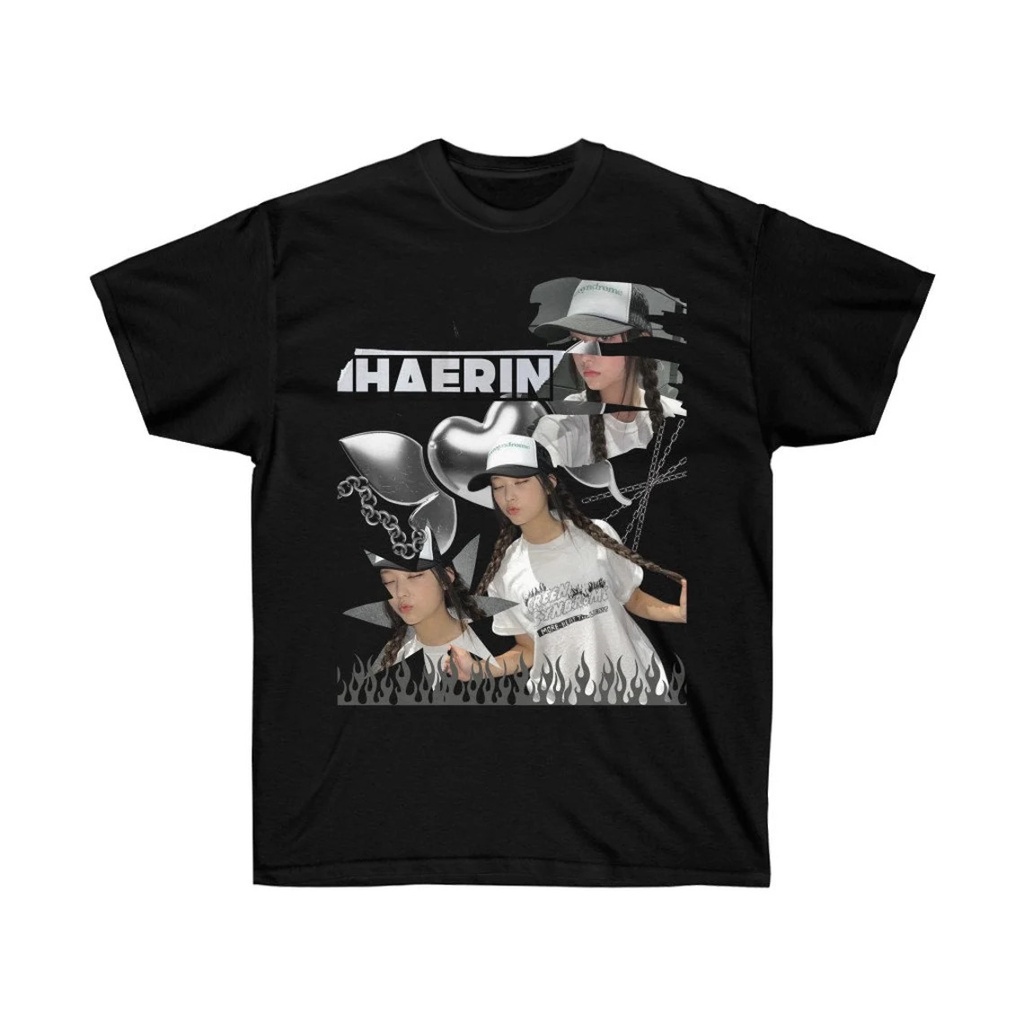 เสื้อยืดแฟชั่น Newjeans Haerin เสื้อยืดโอเวอร์ไซส์ | newjeans kpop สินค้า | newjeans ฮันนี่ | newjea
