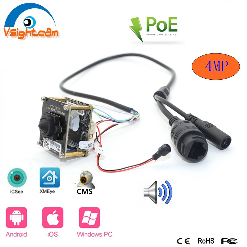 Exclusive With Audio Pin Hole Poe Security Ip Camera Module Pcb Board H