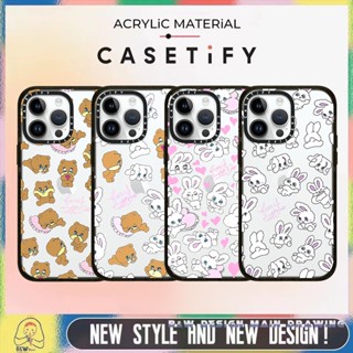 Casetify เคสโทรศัพท์มือถืออะคริลิคใส แบบแข็ง กันกระแทก ลายการ์ตูนหมี กระต่ายน่ารัก สําหรับ iPhone14 13 12 11 Pro Max