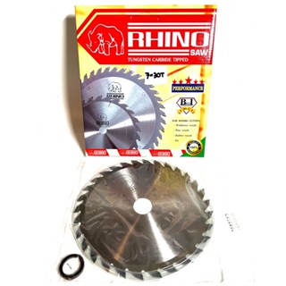 RHINO ใบเลื่อยวงเดือน ขนาด 7 นิ้ว 30 ฟัน ( 7x30T ) ตรา แรด ของแท้ ( ใบเลื่อย / วงเดือน / ใบวงเดือน 7 นิ้ว คาร์ไบด์ )