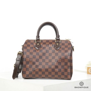 LOUIS VUITTON SPEEDY BAND 25 EBENE DAMIER CANVAS GHW