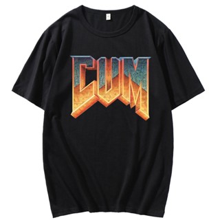 LYZH Doom Cum Men T-shirt Vintage Graphic Short Sleeve T Shirt for Men Pure Mens Clothing Summer Fashion Cotton Tshirt