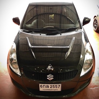 Econ GT ฝากระโปรงคาร์บอนไฟเบอร์ คาร์บอน เคฟล่า SUZUKI Swift Eco ลายสอง ฝากระโปรงรถเก๋ง ฝาคาร์บอน ฝากระโปรงแต่ง อีคอนจีที