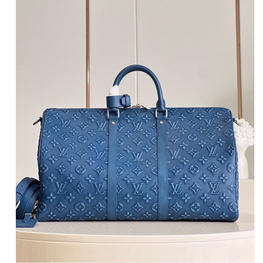 พรี​ ราคา10900 Lv Louis Vuitton Keepall 50 M21375 หนังแท้ กระเป๋าถือกระเป๋าเดินทาง  กระเป๋าสะพายไหล่ size50*29*23cm